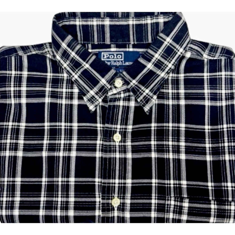 Polo Ralph Lauren Sz XL Lowell Sport Long Sleeve Pocket Black Plaid Shirt Button